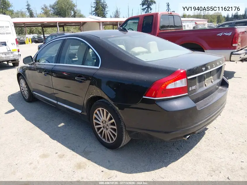2012 Volvo S80 3.2L/3.2L Platinum/3.2L Premier Plus VIN: YV1940AS5C1162176 Lot: 45618135