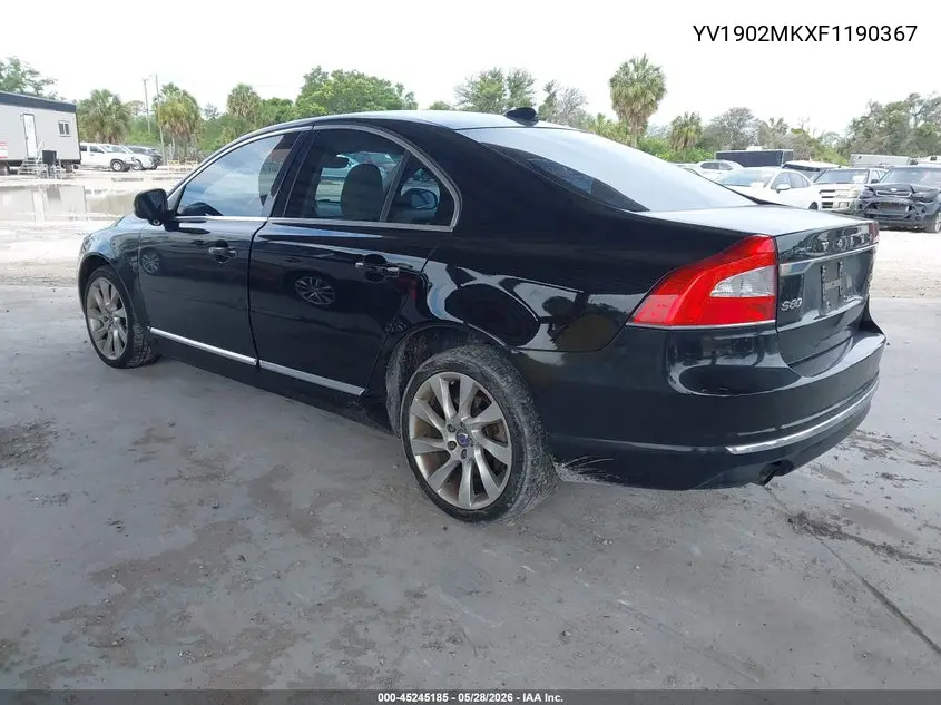 2015 Volvo S80 T6 VIN: YV1902MKXF1190367 Lot: 45245185