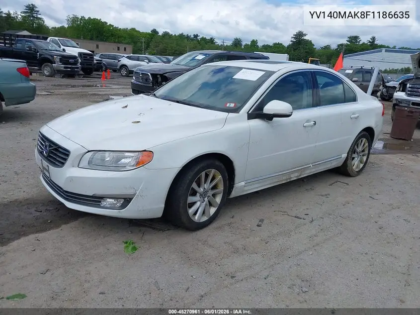 2015 Volvo S80 T5 VIN: YV140MAK8F1186635 Lot: 45270961