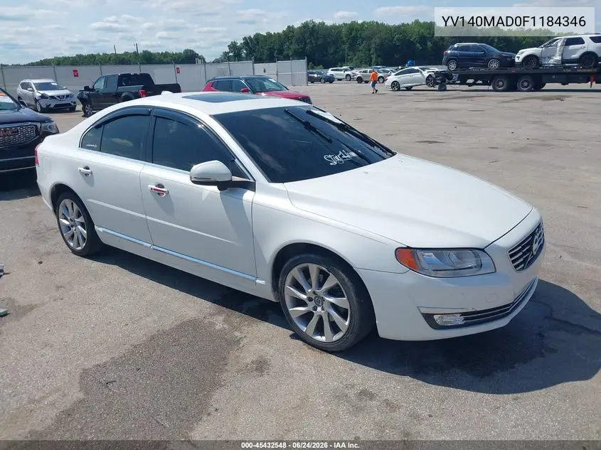 2015 Volvo S80 T5 Platinum VIN: YV140MAD0F1184346 Lot: 45432548