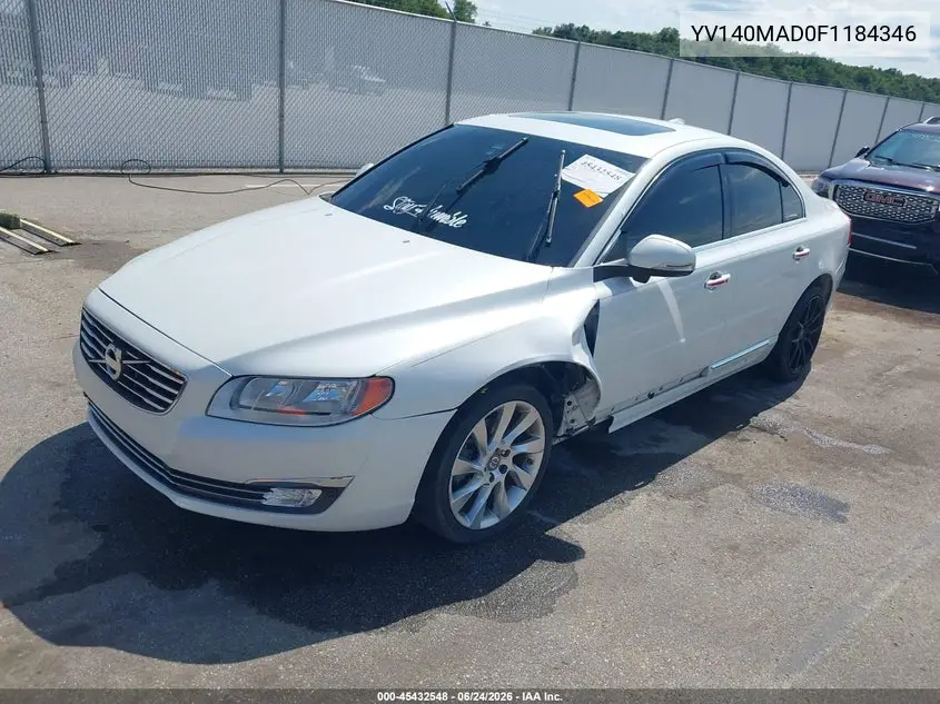 2015 Volvo S80 T5 Platinum VIN: YV140MAD0F1184346 Lot: 45432548