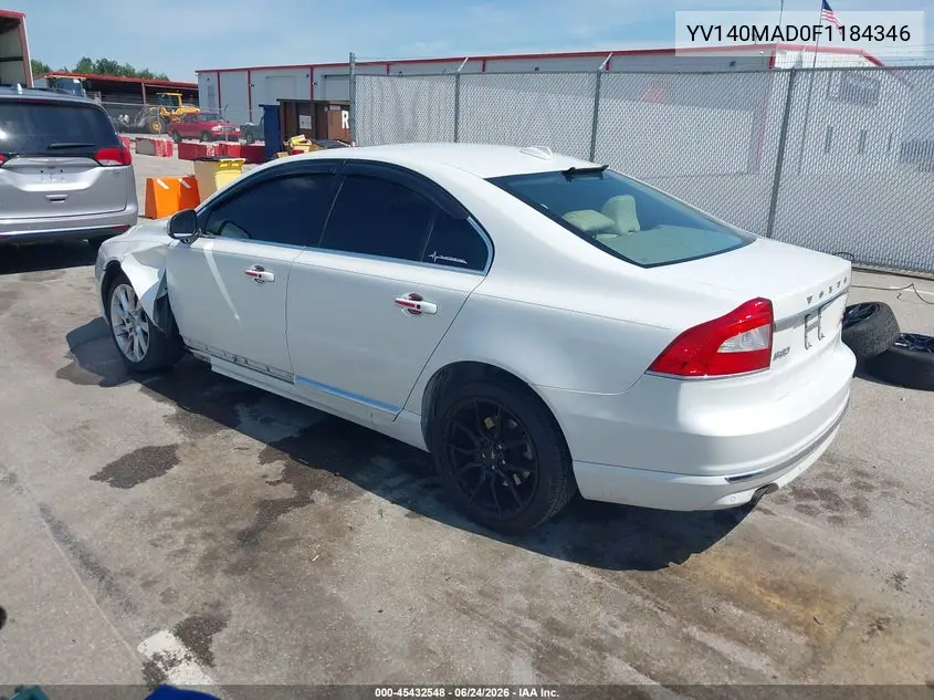 2015 Volvo S80 T5 Platinum VIN: YV140MAD0F1184346 Lot: 45432548