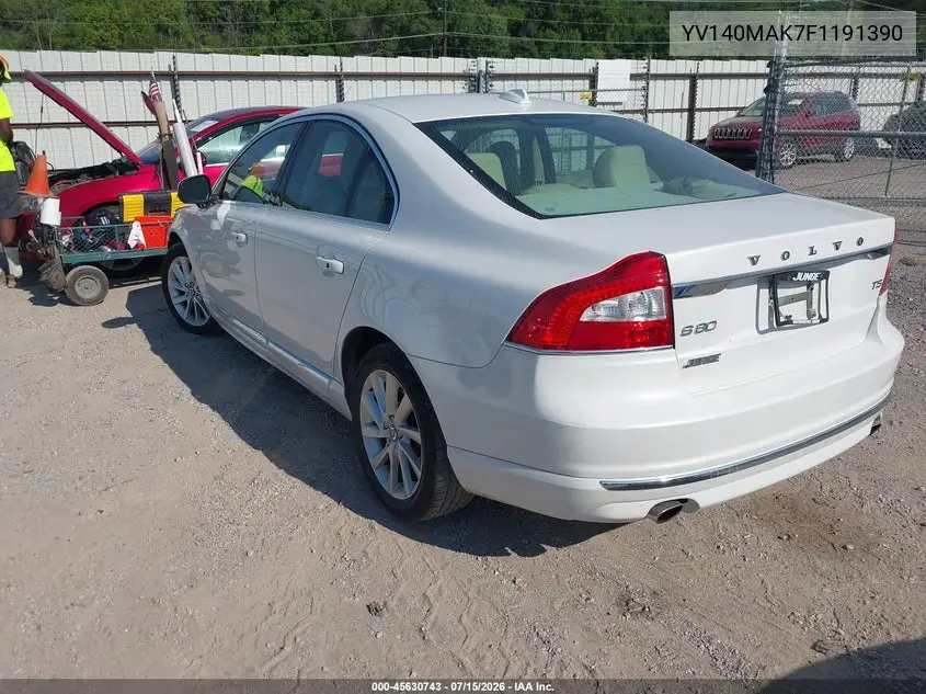 2015 Volvo S80 T5 VIN: YV140MAK7F1191390 Lot: 45630743