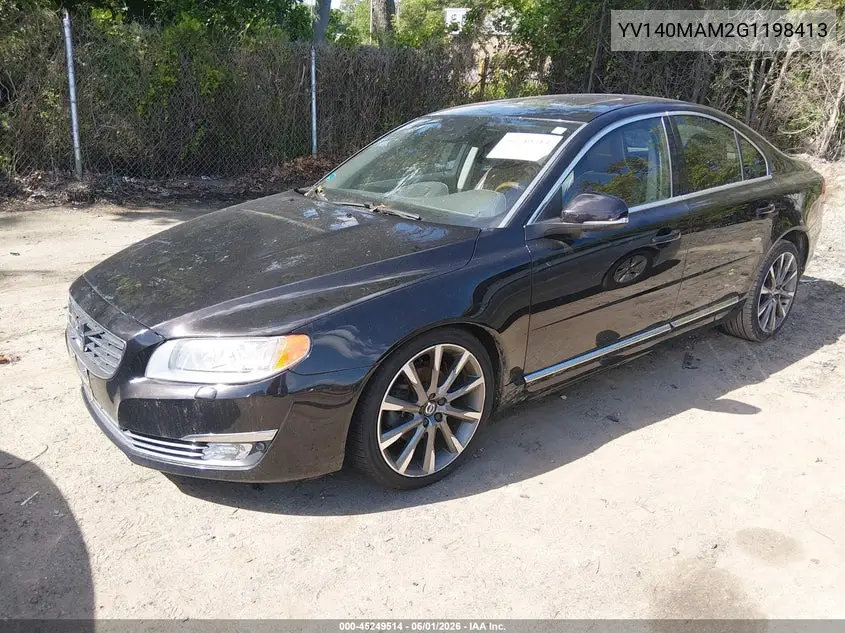 2016 Volvo S80 T5 Drive-E Platinum VIN: YV140MAM2G1198413 Lot: 45249514