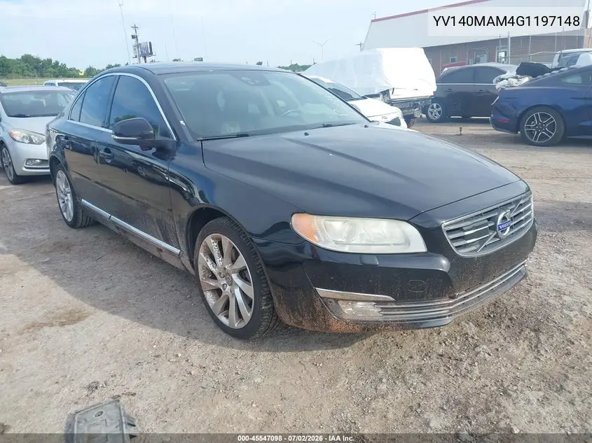 2016 Volvo S80 T5 Drive-E Platinum VIN: YV140MAM4G1197148 Lot: 45547098