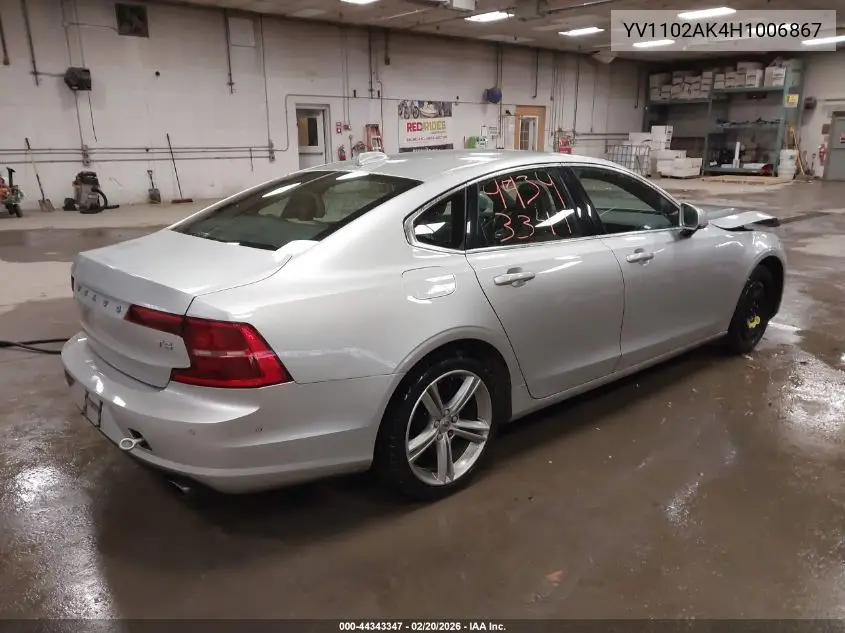 2017 Volvo S90 T5 Momentum VIN: YV1102AK4H1006867 Lot: 44343347