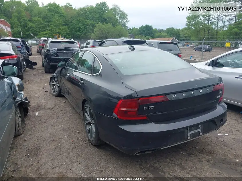 2017 Volvo S90 T6 Momentum VIN: YV1A22MK2H1010695 Lot: 45153737