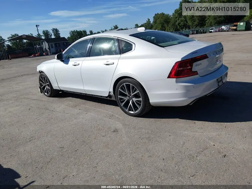 2017 Volvo S90 T6 Momentum VIN: YV1A22MK9H1015280 Lot: 45240724
