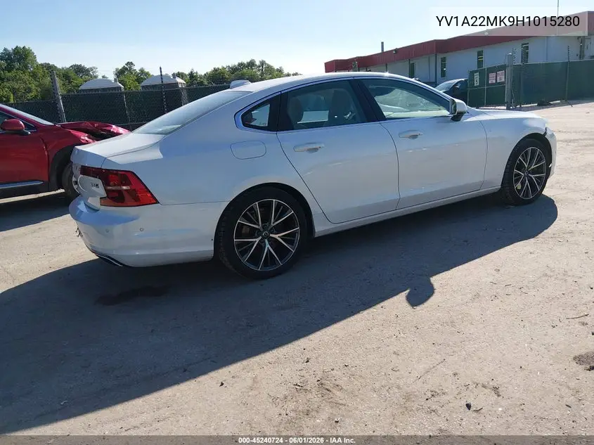 2017 Volvo S90 T6 Momentum VIN: YV1A22MK9H1015280 Lot: 45240724