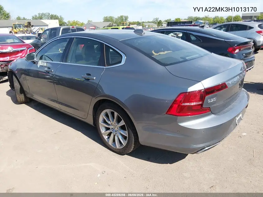 2017 Volvo S90 T6 Momentum VIN: YV1A22MK3H1013170 Lot: 45289256