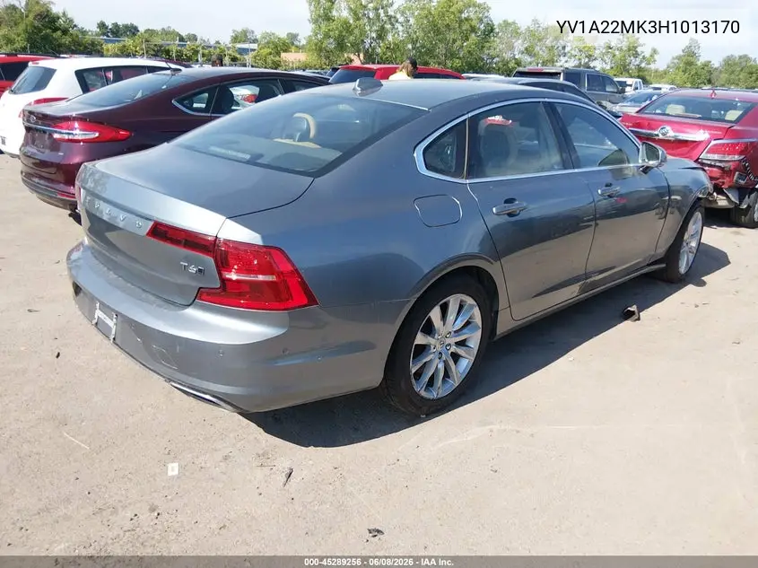 2017 Volvo S90 T6 Momentum VIN: YV1A22MK3H1013170 Lot: 45289256
