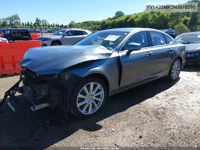 2017 Volvo S90 T6 Momentum VIN: YV1A22MK2H1010390 Lot: 45371248
