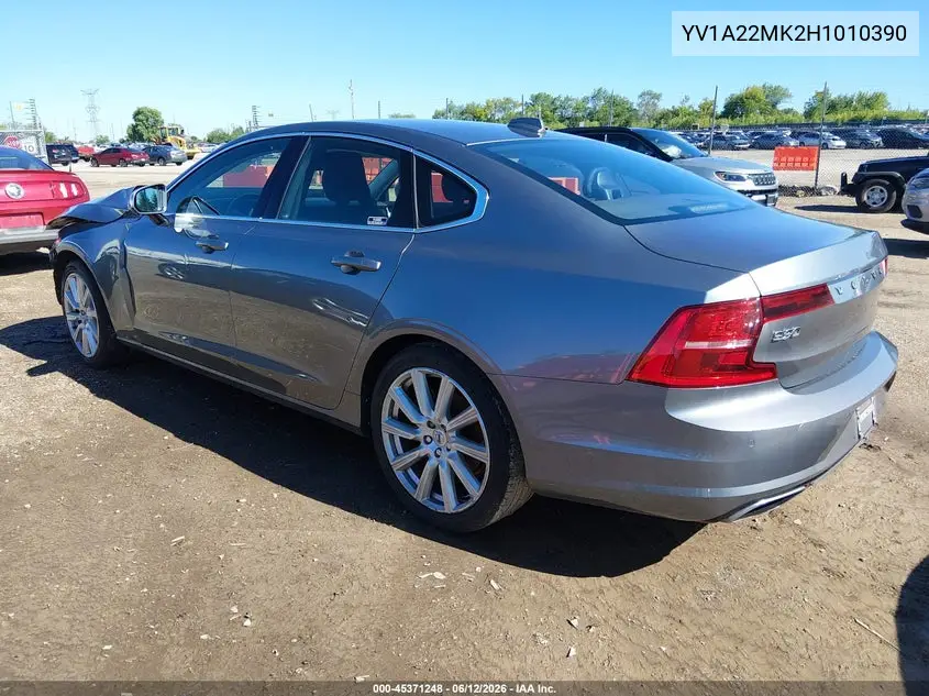 2017 Volvo S90 T6 Momentum VIN: YV1A22MK2H1010390 Lot: 45371248