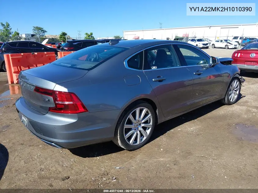 2017 Volvo S90 T6 Momentum VIN: YV1A22MK2H1010390 Lot: 45371248