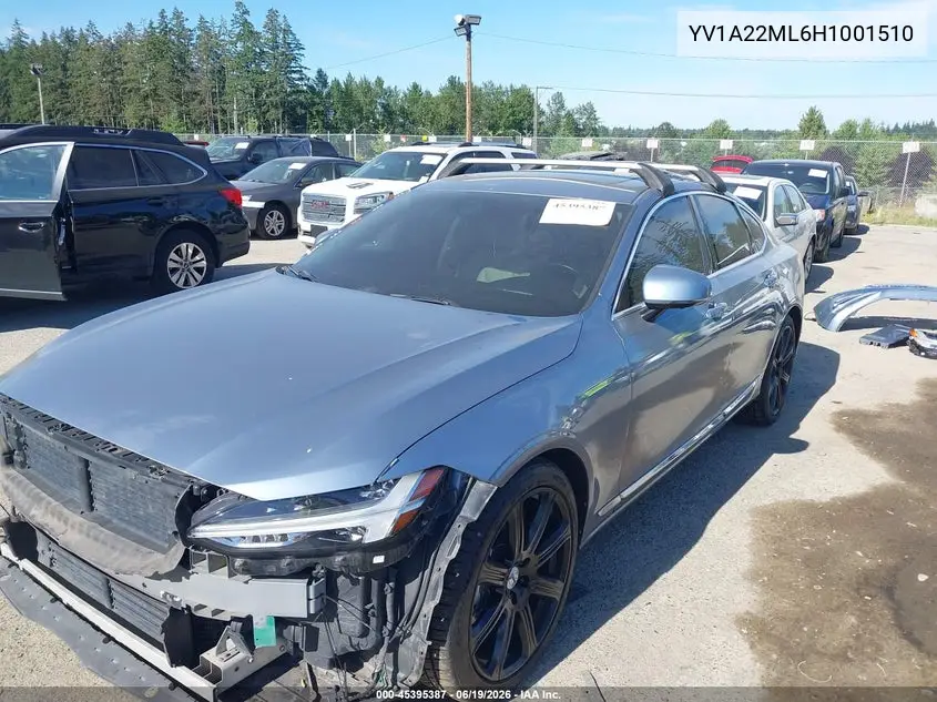 2017 Volvo S90 T6 Inscription VIN: YV1A22ML6H1001510 Lot: 45395387