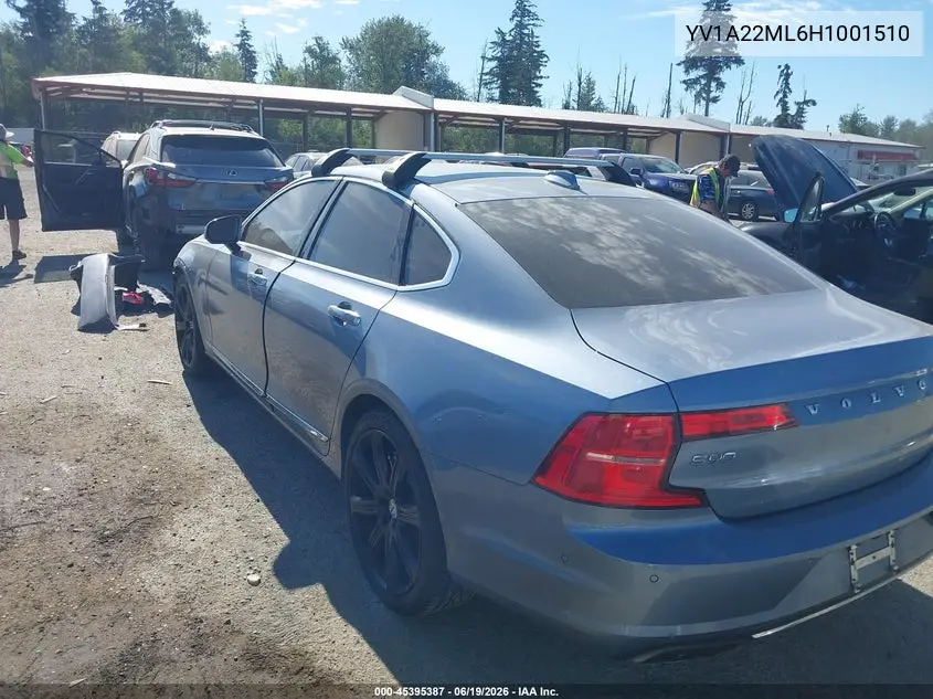 2017 Volvo S90 T6 Inscription VIN: YV1A22ML6H1001510 Lot: 45395387