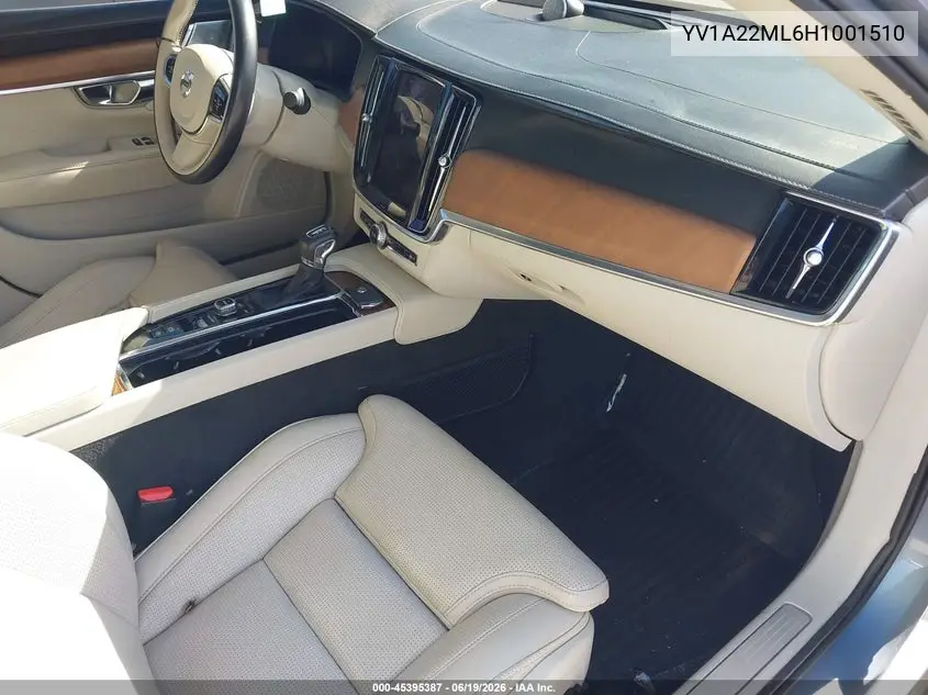 2017 Volvo S90 T6 Inscription VIN: YV1A22ML6H1001510 Lot: 45395387