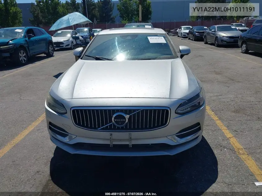 2017 Volvo S90 T6 Inscription VIN: YV1A22ML0H1011191 Lot: 45511275