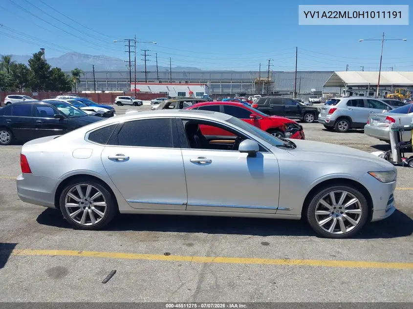 2017 Volvo S90 T6 Inscription VIN: YV1A22ML0H1011191 Lot: 45511275