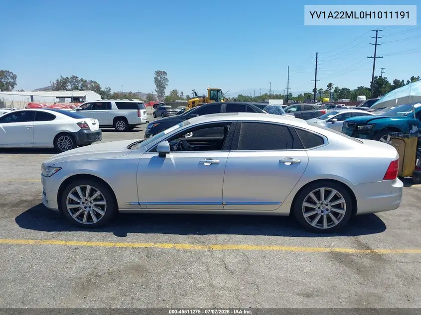 2017 Volvo S90 T6 Inscription VIN: YV1A22ML0H1011191 Lot: 45511275
