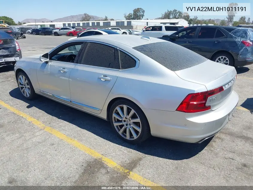 2017 Volvo S90 T6 Inscription VIN: YV1A22ML0H1011191 Lot: 45511275