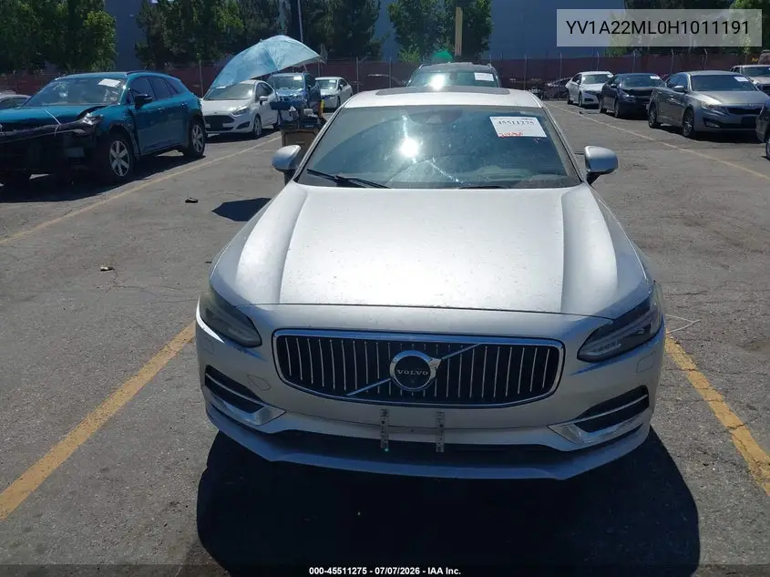 2017 Volvo S90 T6 Inscription VIN: YV1A22ML0H1011191 Lot: 45511275