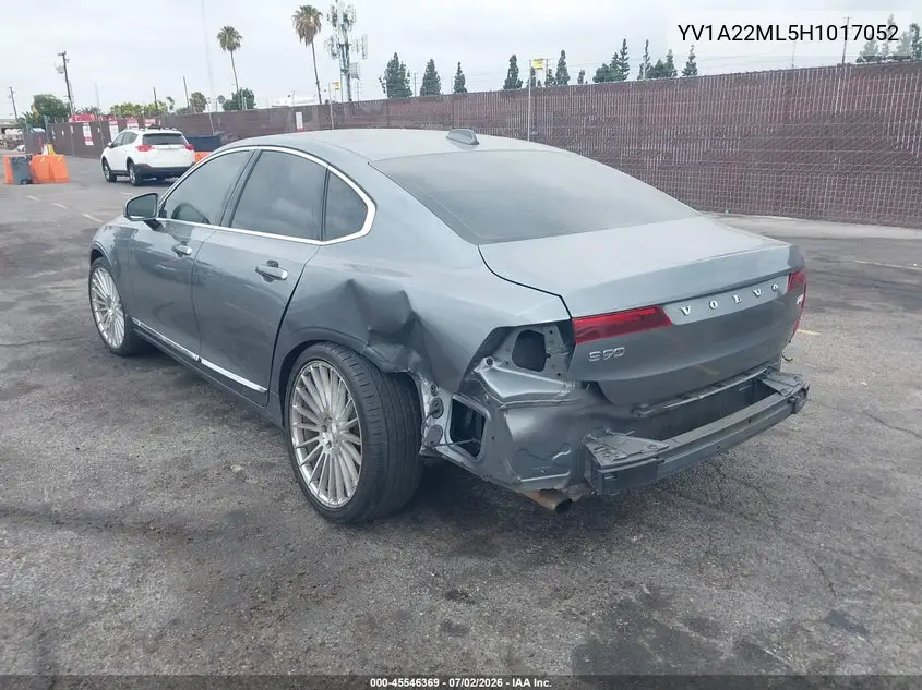 2017 Volvo S90 T6 Inscription VIN: YV1A22ML5H1017052 Lot: 45546369