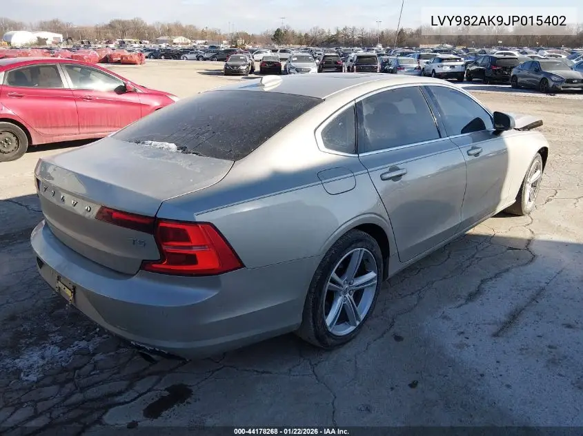 2018 Volvo S90 T5 Momentum VIN: LVY982AK9JP015402 Lot: 44178268