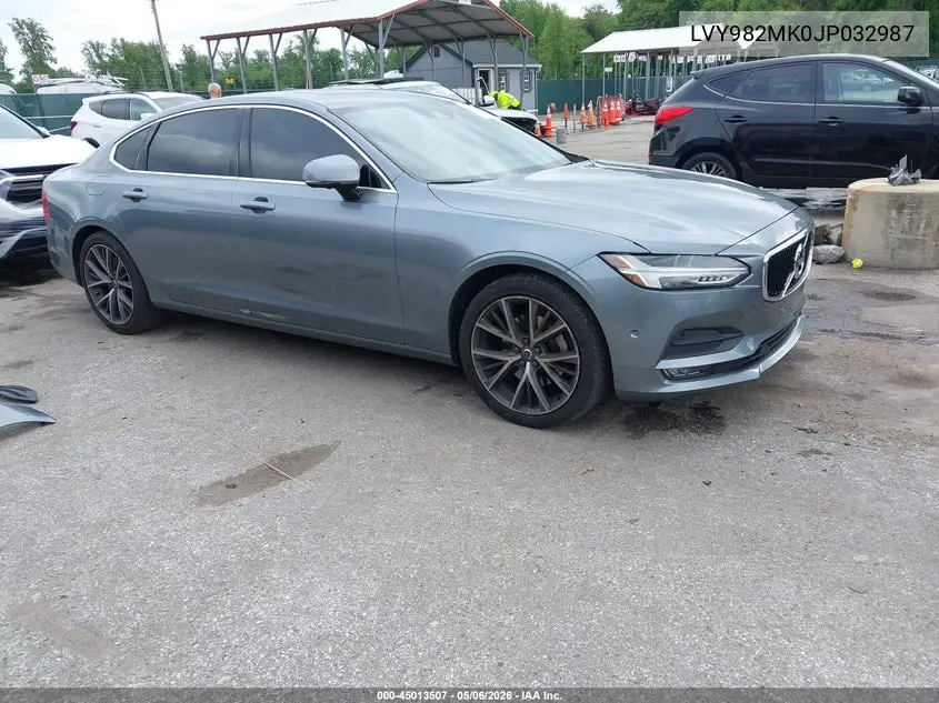2018 Volvo S90 T5 Momentum VIN: LVY982MK0JP032987 Lot: 45013507
