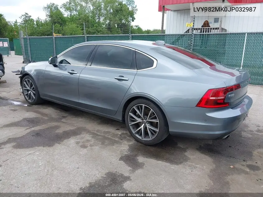 2018 Volvo S90 T5 Momentum VIN: LVY982MK0JP032987 Lot: 45013507