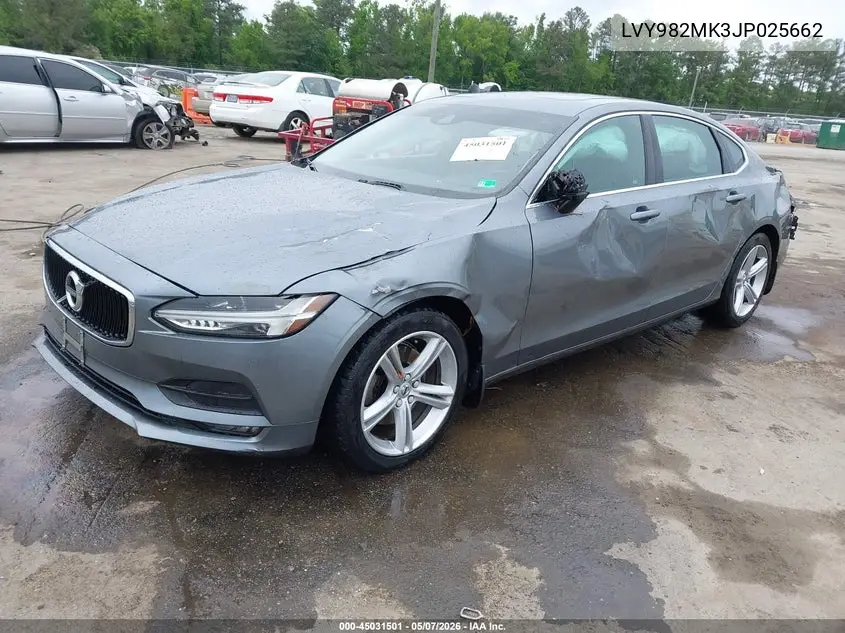 2018 Volvo S90 T5 Momentum VIN: LVY982MK3JP025662 Lot: 45031501