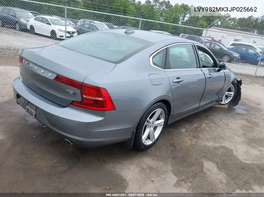 2018 Volvo S90 T5 Momentum VIN: LVY982MK3JP025662 Lot: 45031501