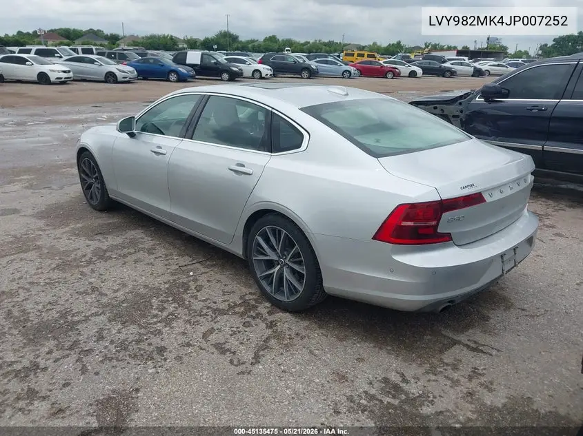 2018 Volvo S90 T5 Momentum VIN: LVY982MK4JP007252 Lot: 45135475