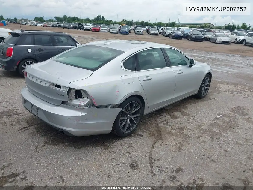 2018 Volvo S90 T5 Momentum VIN: LVY982MK4JP007252 Lot: 45135475