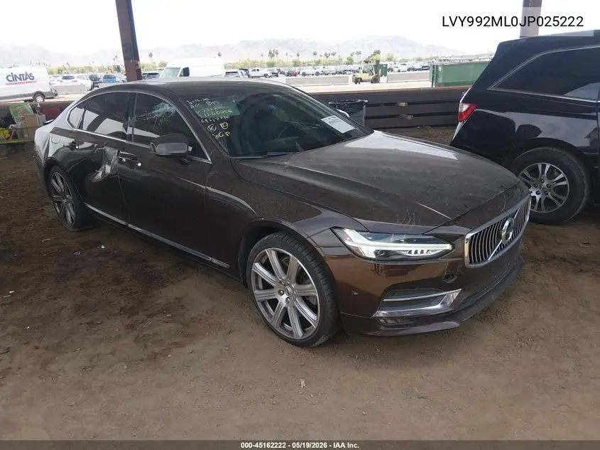 2018 Volvo S90 T6 Inscription VIN: LVY992ML0JP025222 Lot: 45162222