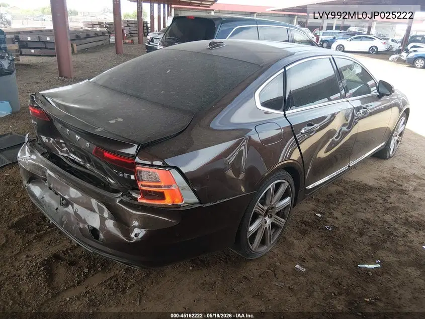 2018 Volvo S90 T6 Inscription VIN: LVY992ML0JP025222 Lot: 45162222