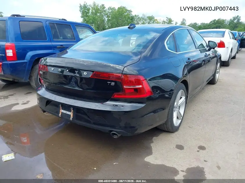 2018 Volvo S90 T5 Momentum VIN: LVY982MK0JP007443 Lot: 45331498