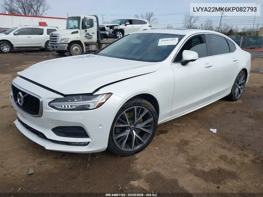 2019 Volvo S90 T6 Momentum VIN: LVYA22MK6KP082793 Lot: 44681103