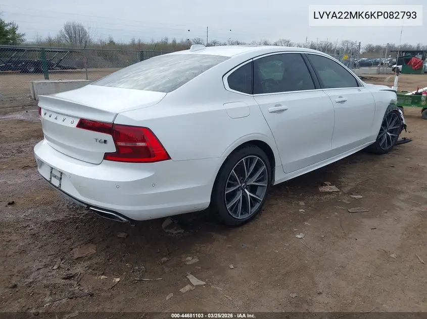 2019 Volvo S90 T6 Momentum VIN: LVYA22MK6KP082793 Lot: 44681103