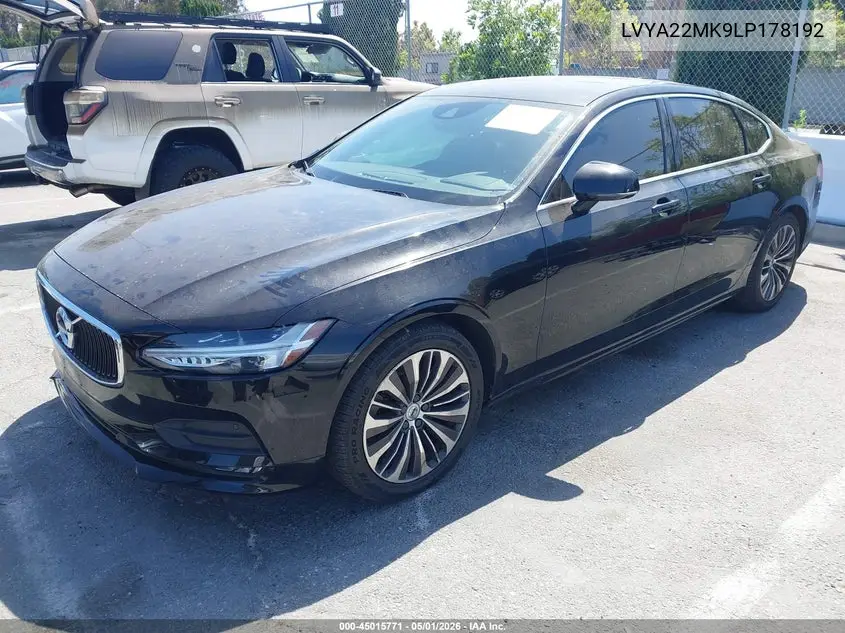2020 Volvo S90 T6 Momentum VIN: LVYA22MK9LP178192 Lot: 45015771