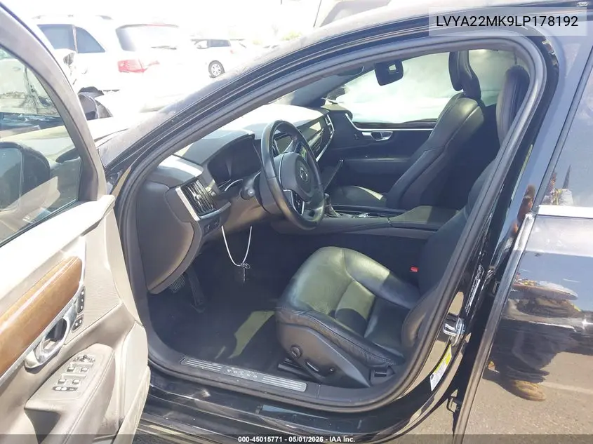 2020 Volvo S90 T6 Momentum VIN: LVYA22MK9LP178192 Lot: 45015771