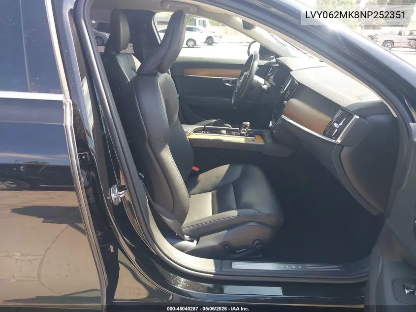 2022 Volvo S90 B6 Momentum VIN: LVY062MK8NP252351 Lot: 45040287