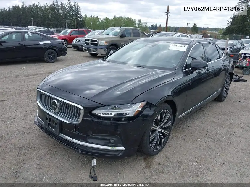 2024 Volvo S90 B6 Plus VIN: LVY062ME4RP418168 Lot: 44939081