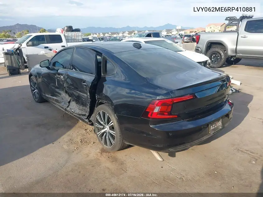 2024 Volvo S90 B6 Plus VIN: LVY062ME6RP410881 Lot: 45612174