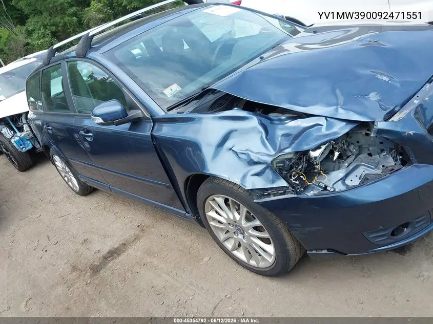 2009 Volvo V50 2.4I VIN: YV1MW390092471551 Lot: 45354792