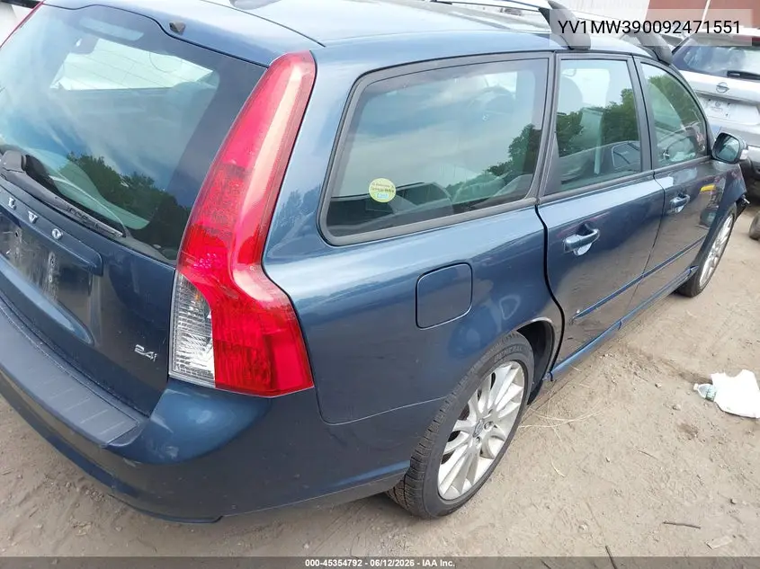 2009 Volvo V50 2.4I VIN: YV1MW390092471551 Lot: 45354792