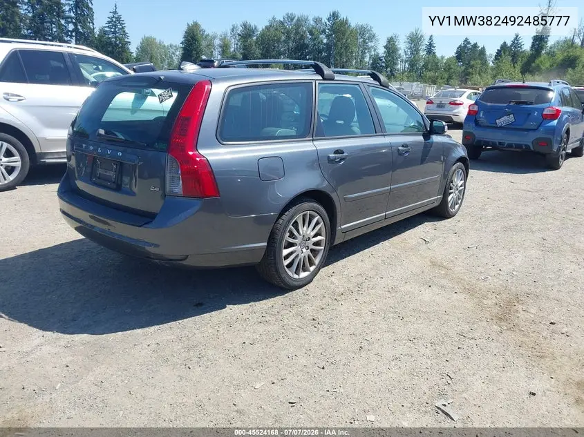 2009 Volvo V50 2.4I VIN: YV1MW382492485777 Lot: 45524168