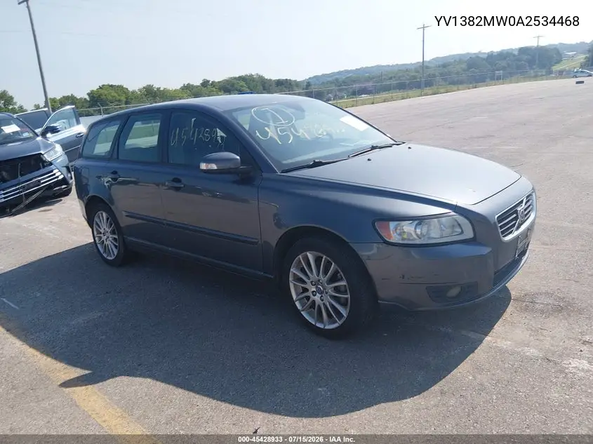 2010 Volvo V50 2.4I VIN: YV1382MW0A2534468 Lot: 45428933