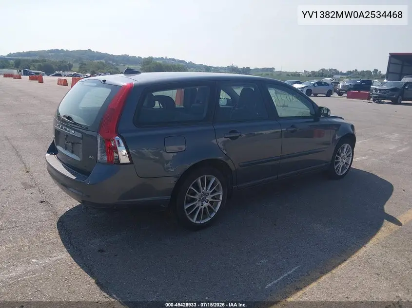 2010 Volvo V50 2.4I VIN: YV1382MW0A2534468 Lot: 45428933