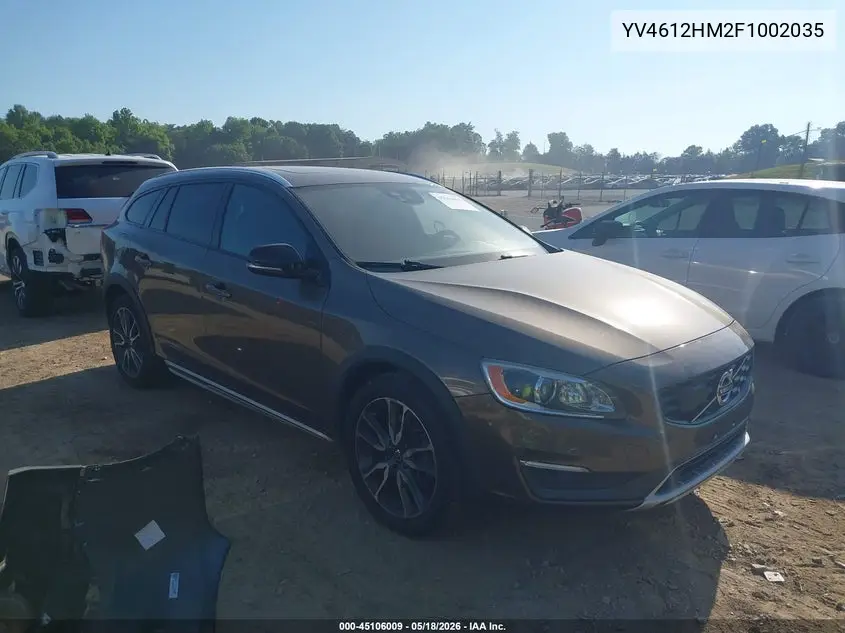 2015 Volvo V60 Cross Country T5 Platinum VIN: YV4612HM2F1002035 Lot: 45106009